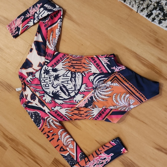 Maaji Eos Ladies Long Sleeve Surfsuit - Ocean Puzzle - Picture 2 of 5